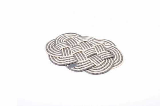 Oval Rope Placemat in Navy Blue and White
