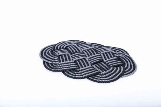 Oval Rope Placemat in Navy Blue and White